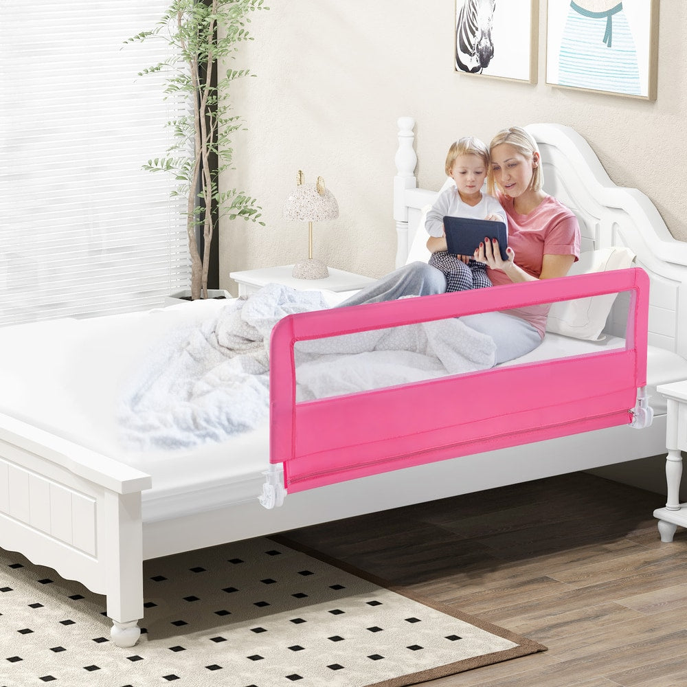 150CM Foldable Baby Bed Rail Guard in Pink