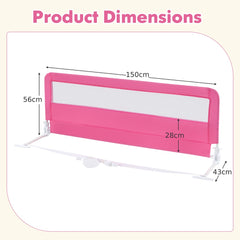150CM Foldable Baby Bed Rail Guard in Pink
