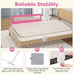 150CM Foldable Baby Bed Rail Guard in Pink