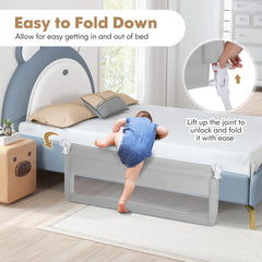 150CM Foldable Baby Bed Rail Guard in Silver, image 6