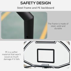 HOMCOM 94-123cm Adjustable Height Basketball Hoop and Stand