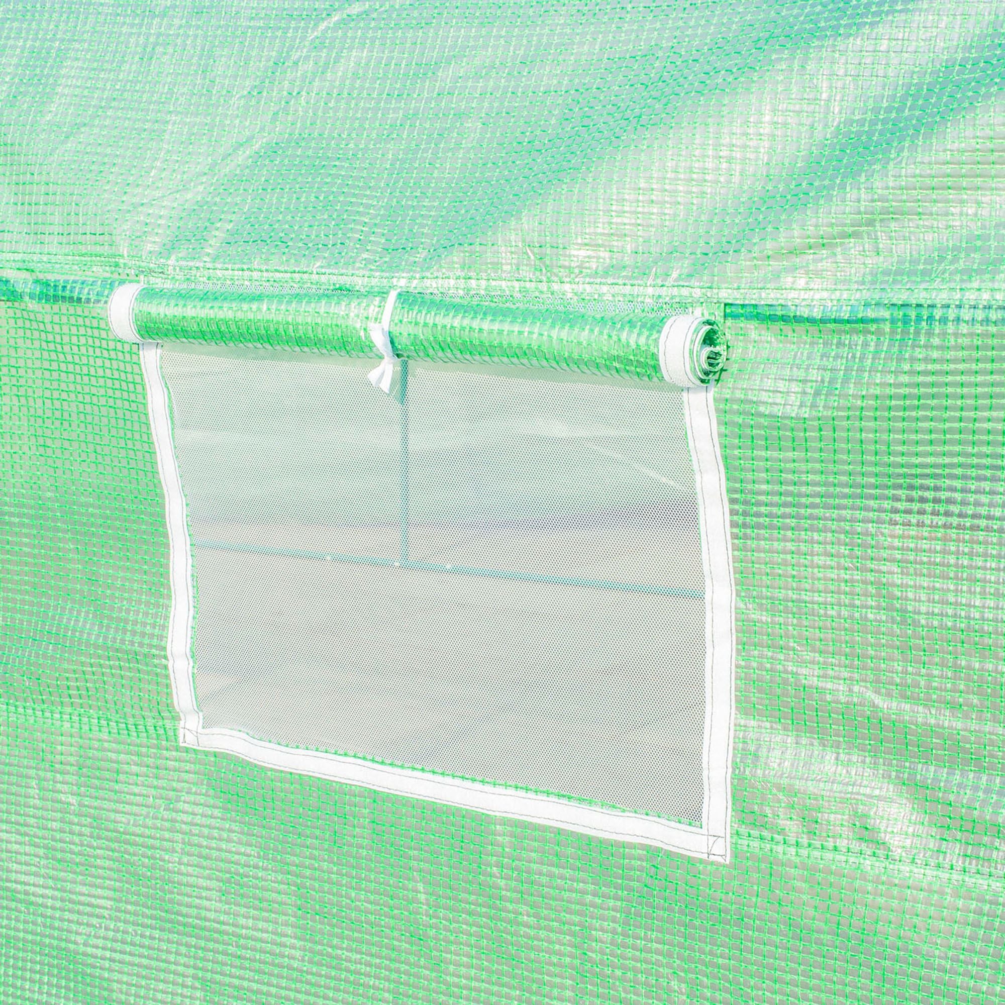 Outsunny Polytunnel Greenhouse with Windows and Door, Walk in Greenhouse for Garden, Backyard (6 x 3 M)