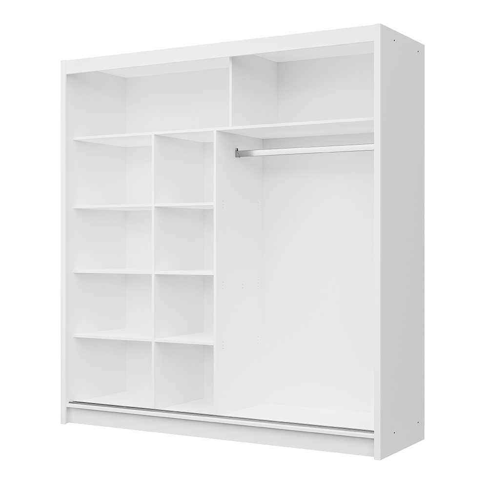 Black / Oak Viking Mirrored Sliding Door Wardrobe 203cm – CHESTER 2