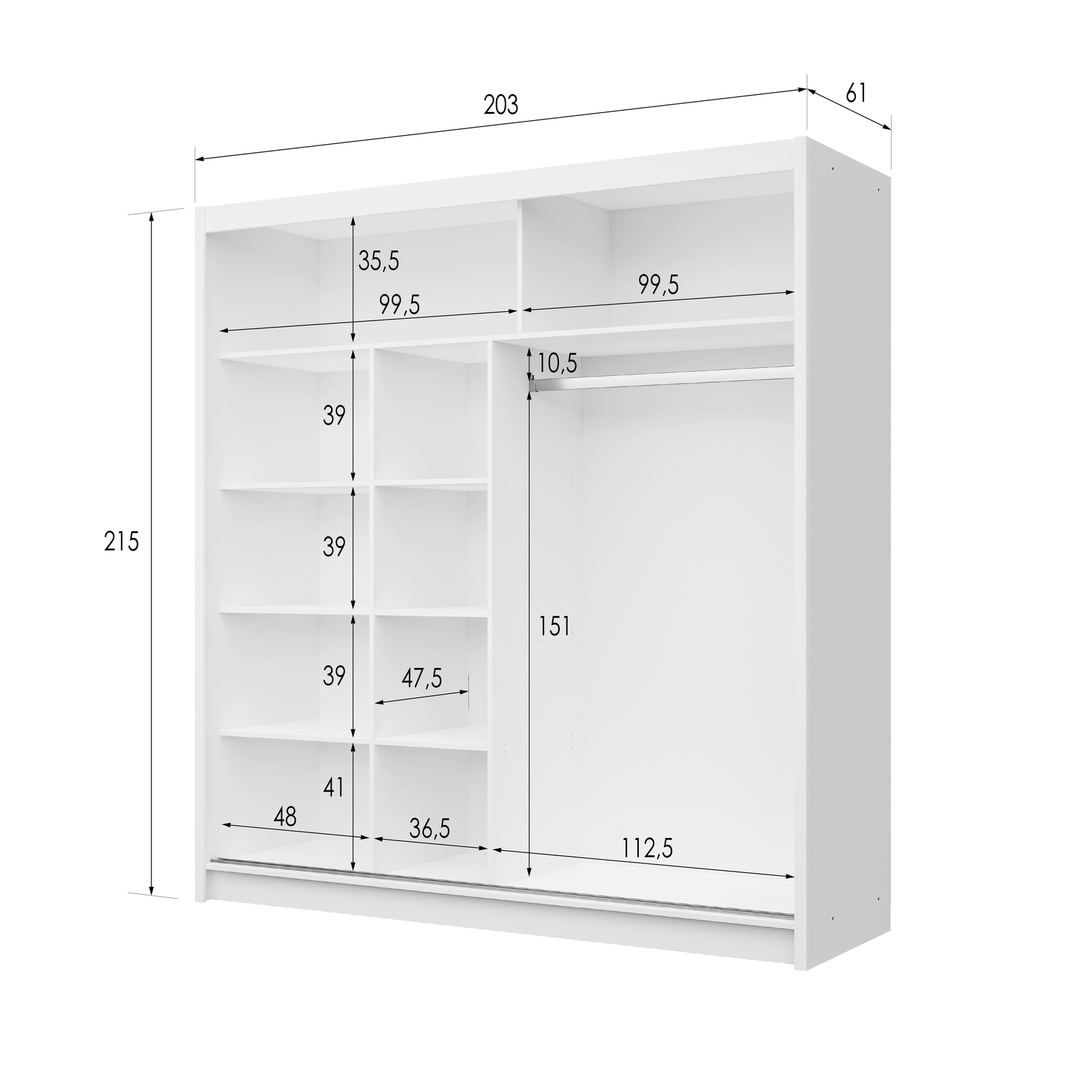 KINGSTON 203cm Sliding Door Wardrobe Oak Canyon + Lava + Mirror