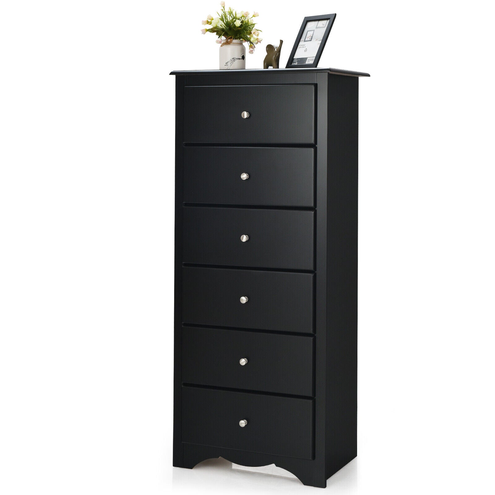 6-Drawer Freestanding Dresser Cabinet-Black