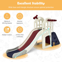 6-In-1 Toddler Climber Slide Playset-Blue