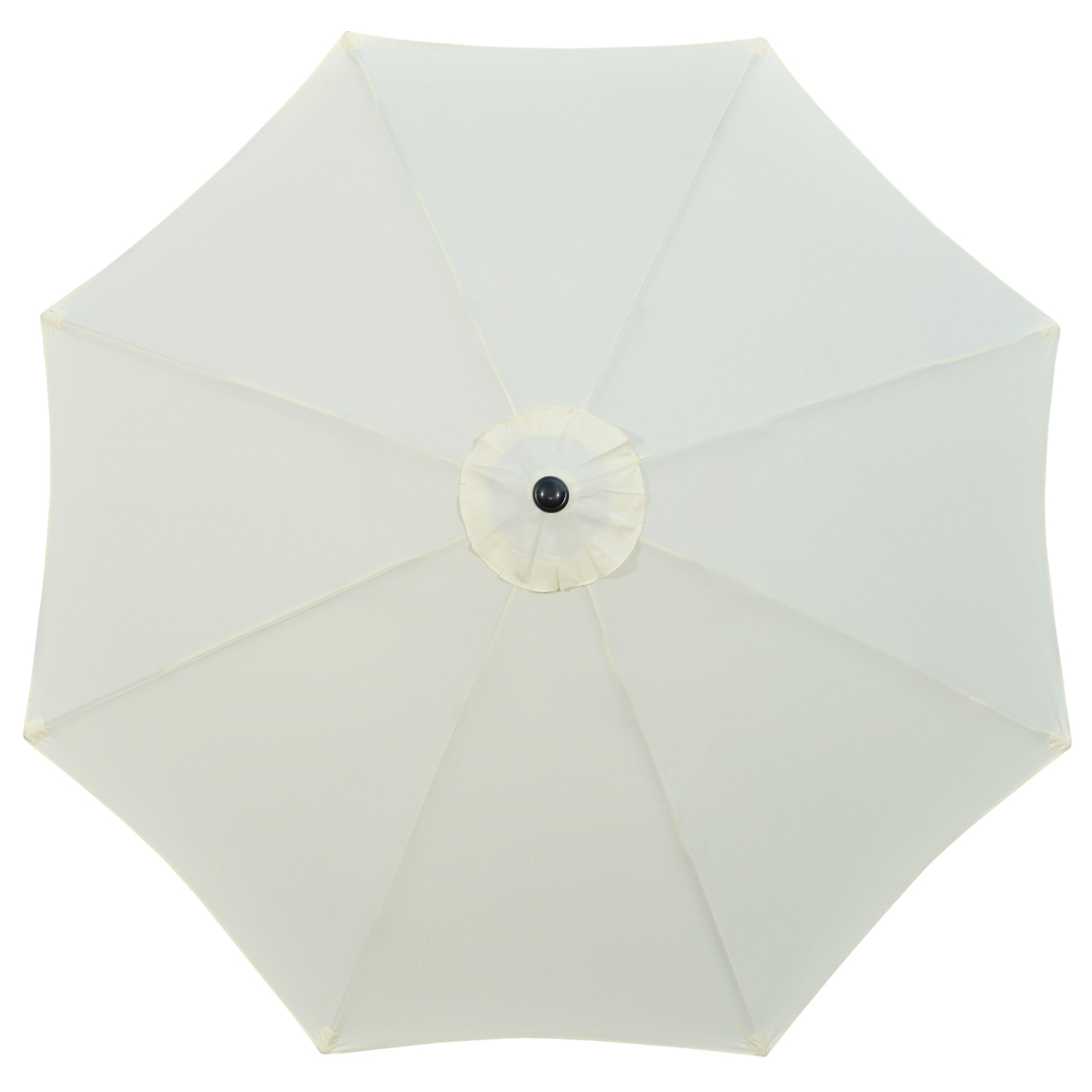 Outsunny Garden 3 m Parasol Umbrella, Outdoor Market Table Umbrella Sun Shade Canopy with 8 Ribs, Easy Push to Open, Cream