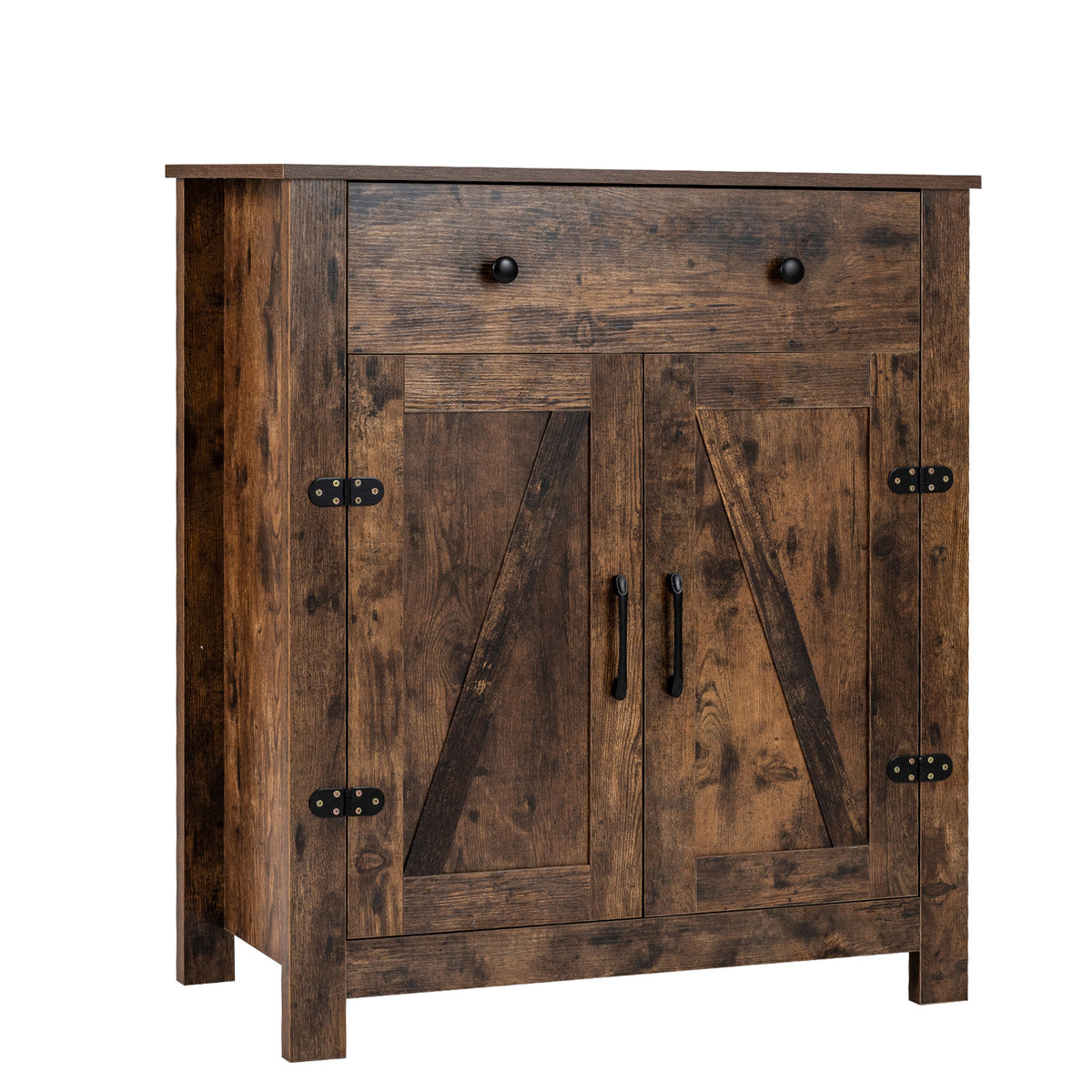 Buffet Cabinet 80 cm Farmhouse Side Board Cabinet with 5-Tier Adjustable Shelf-Rustic Brown
