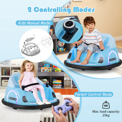 6V Kids Ride on Battery Powered Bumping Car with Flashing LED Lights-Navy