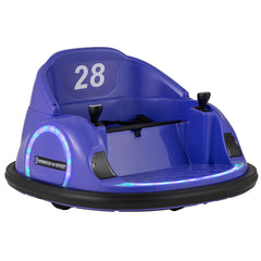 6V Kids Ride on Battery Powered Bumping Car with Flashing LED Lights-Purple