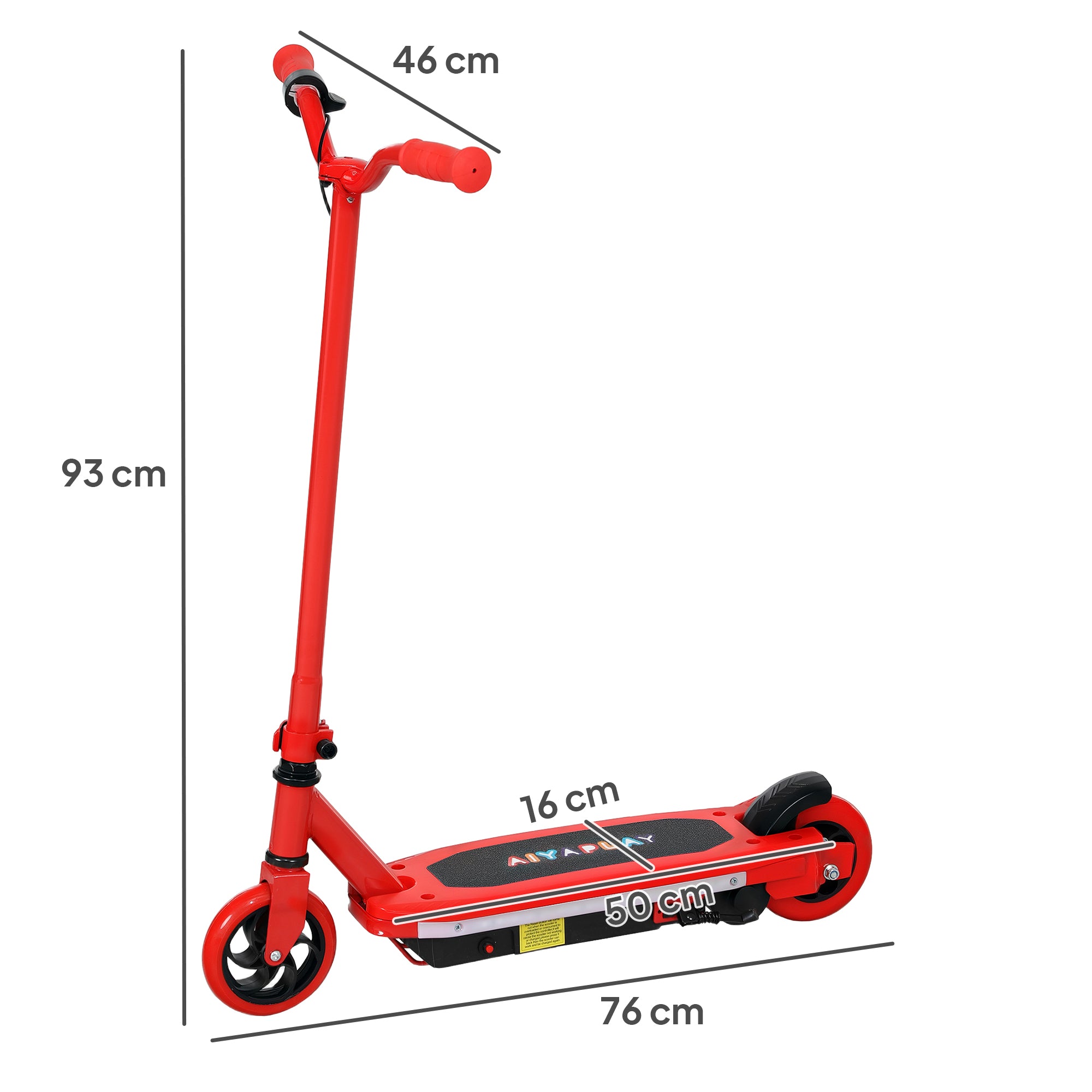AIYAPLAY Electric Scooter for Kids 6-14 Years, with Colourful Lights, Red