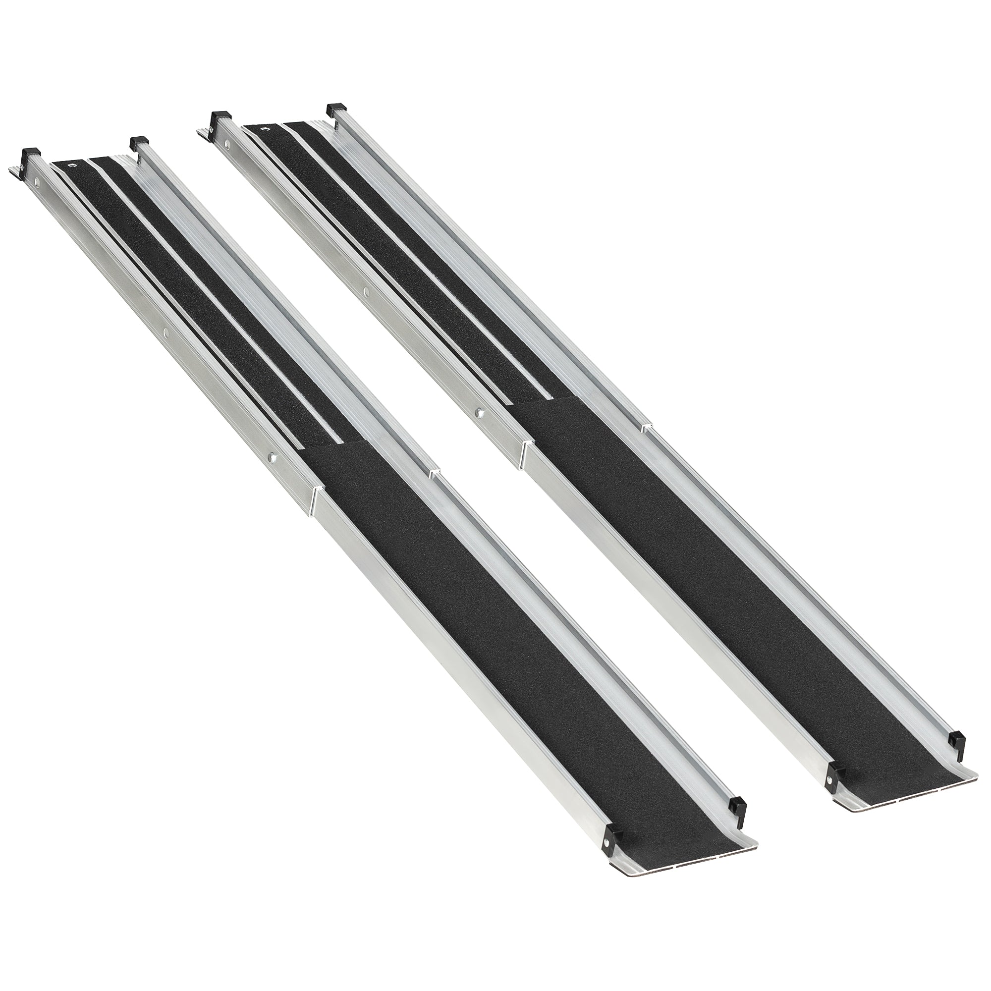 HOMCOM Set of Two 183cm Three-Level Aluminium Wheelchair Ramps