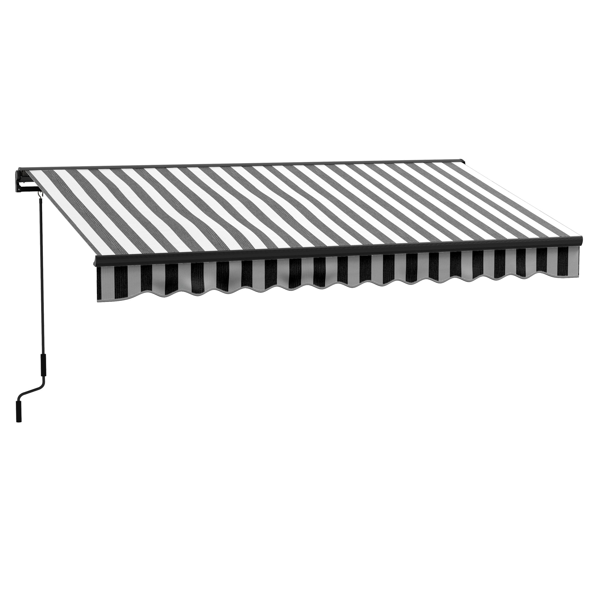 Outsunny 2.5 x 3.5m Aluminium Frame Electric Awning, with Remote - Grey/White
