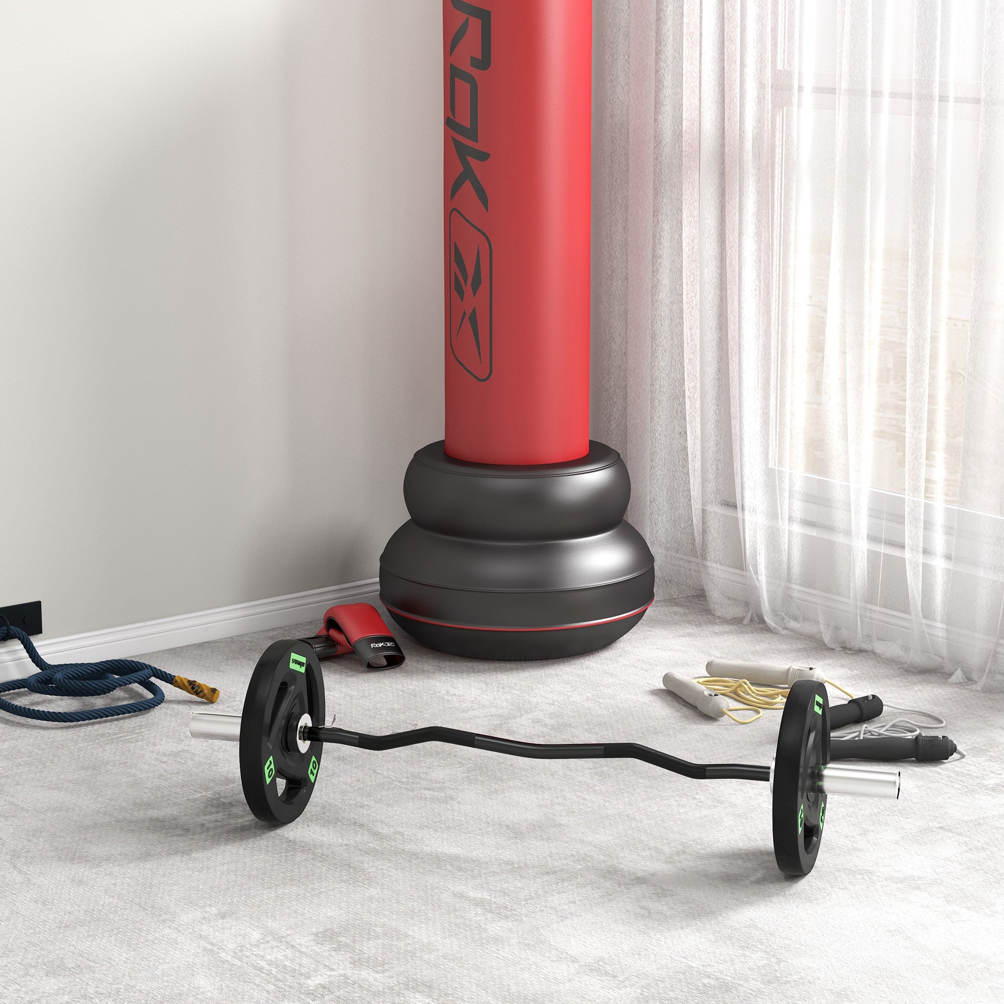 SPORTNOW Two 10kg Olympic Weight Plates, Tri-Grip Rubber-Coated Barbell Weights, with 5cm Holes, for Home, Gym, Office