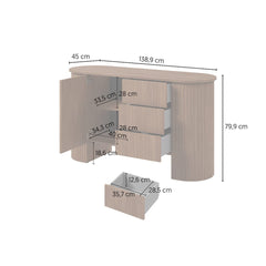 Cavo Chest Of Drawers 139cm in Oak Walnut, image 6