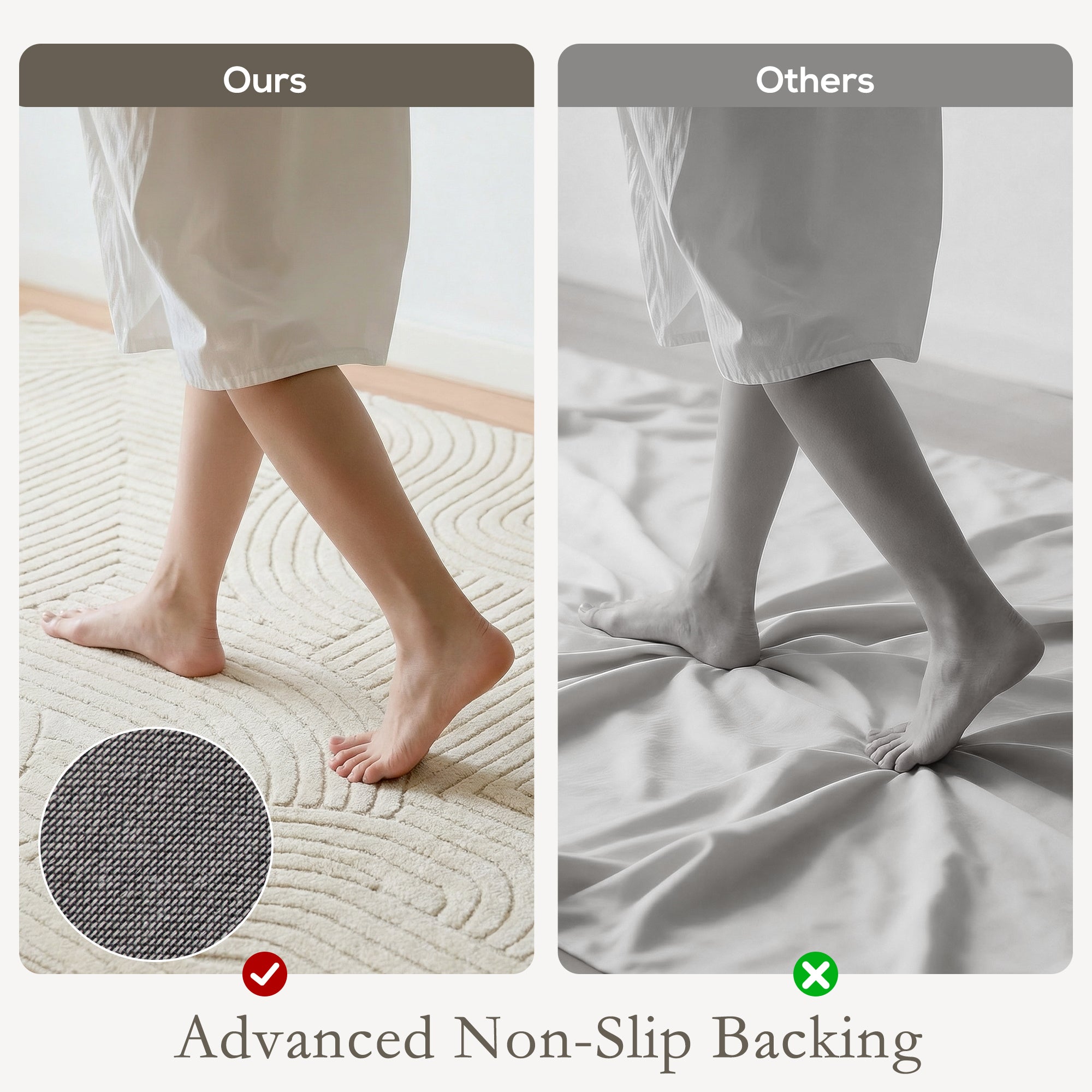 HOMCOM Modern Geometric Rug, Thick & Plush, Non-Slip, 200 x 140 cm â Cream, Living Room/Bedroom/Office