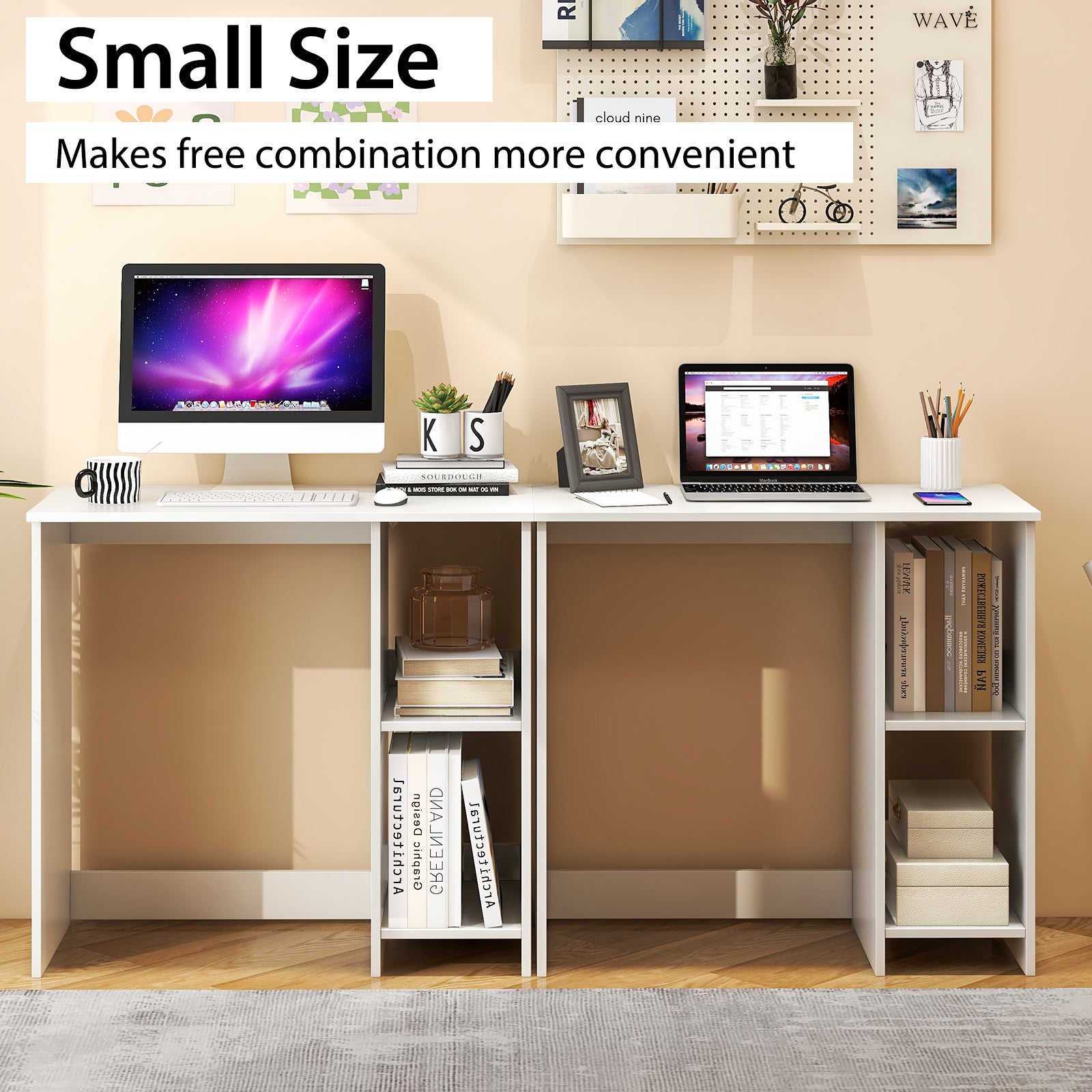 31.5 Inch Home Office Desk for Small Space-White