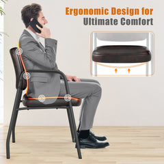 Close up of the ergonomic design of the waiting room chair showing lumbar support