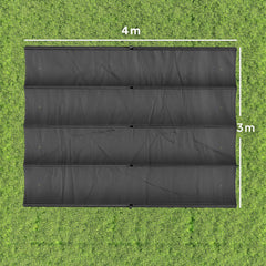 Outsunny Retractable Pergola Canopy Only, 3.92 x 3.5 m, UV30+ Replacement Canopy Cover for 4 x 3 m Pergola, Dark Grey