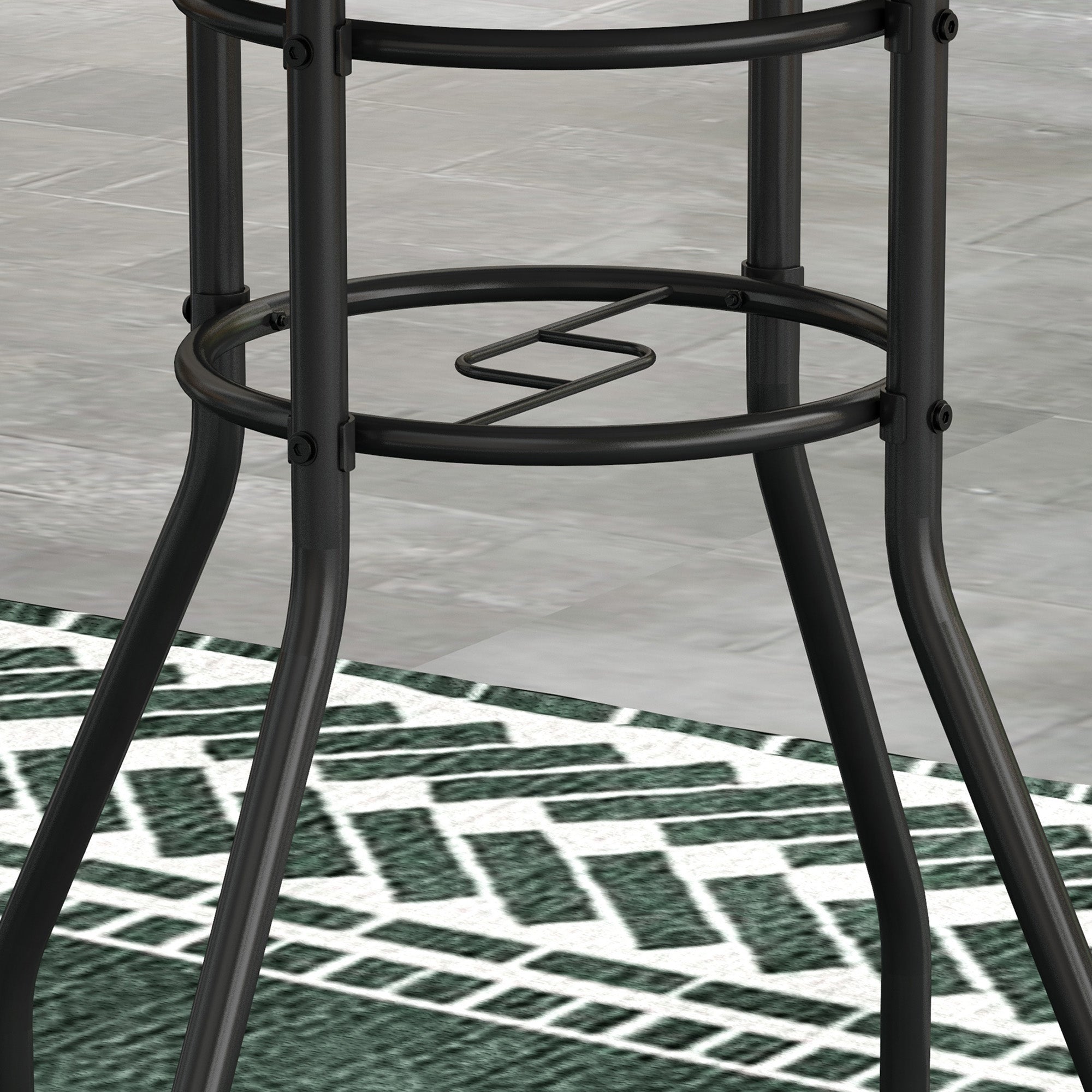 Outsunny 60 Garden Table, with Glass Printed Tabletop - Brown