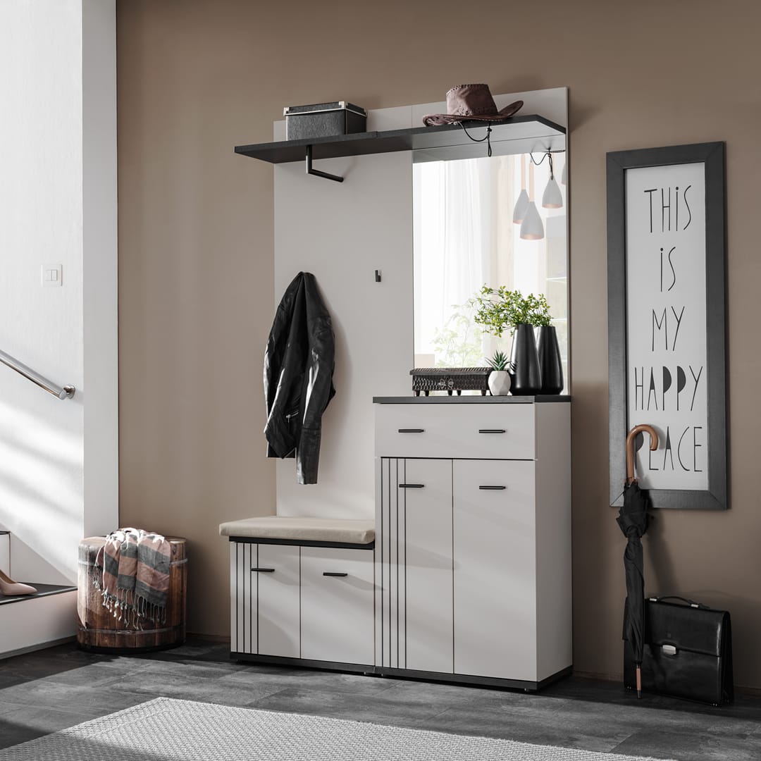 Hugo Wall Hanger With Mirror 60cm