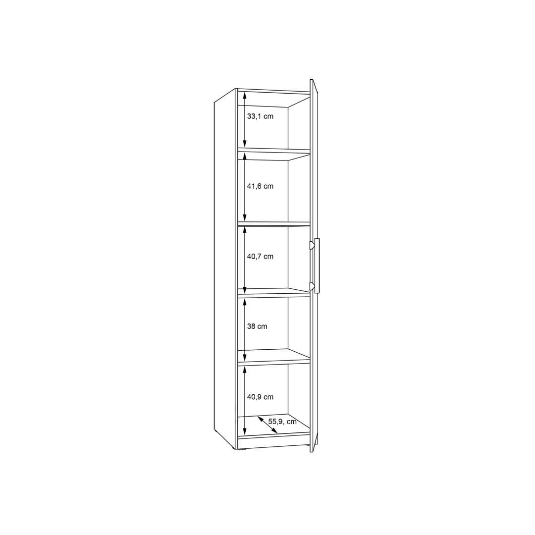Cadixo Hinged Door Wardrobe 51cm, image 7