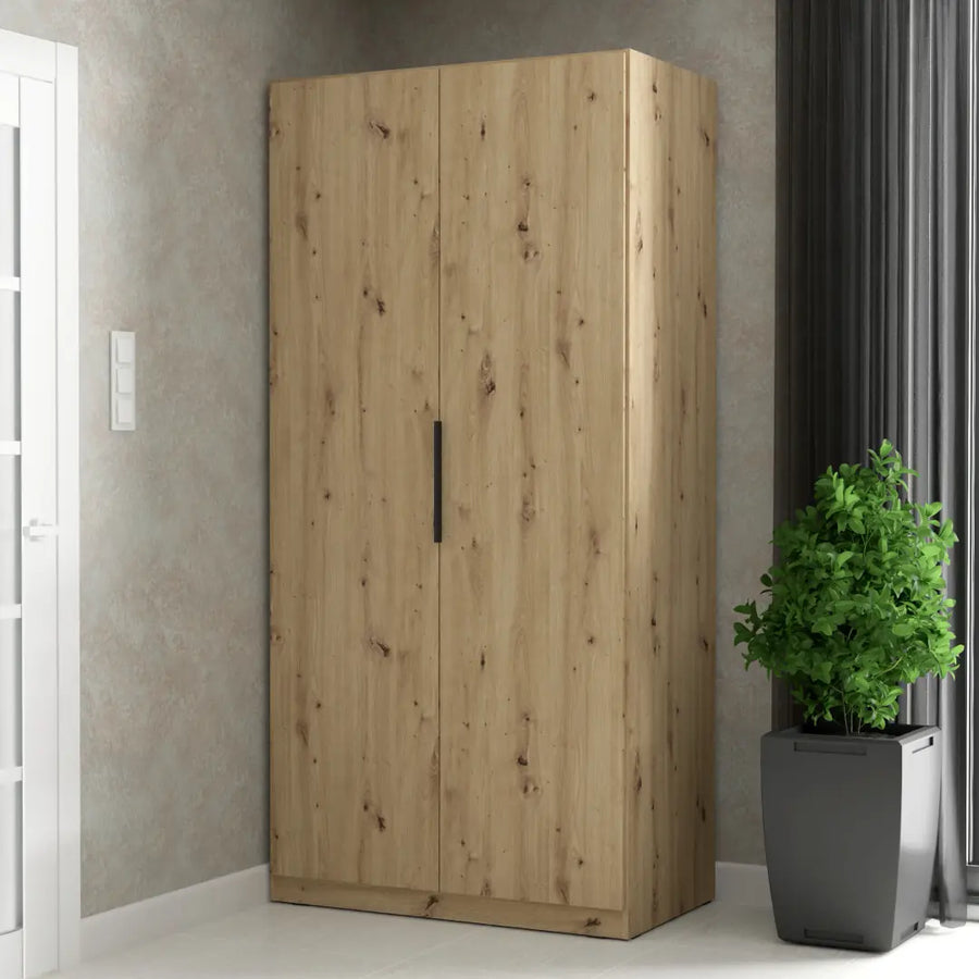 Cadixo Hinged Door Wardrobe 101cm in Oak Artisan