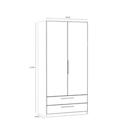 Cadixo Hinged Door Wardrobe 101cm [Drawers], image 10