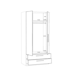 Cadixo Hinged Door Wardrobe 101cm [Drawers], image 11