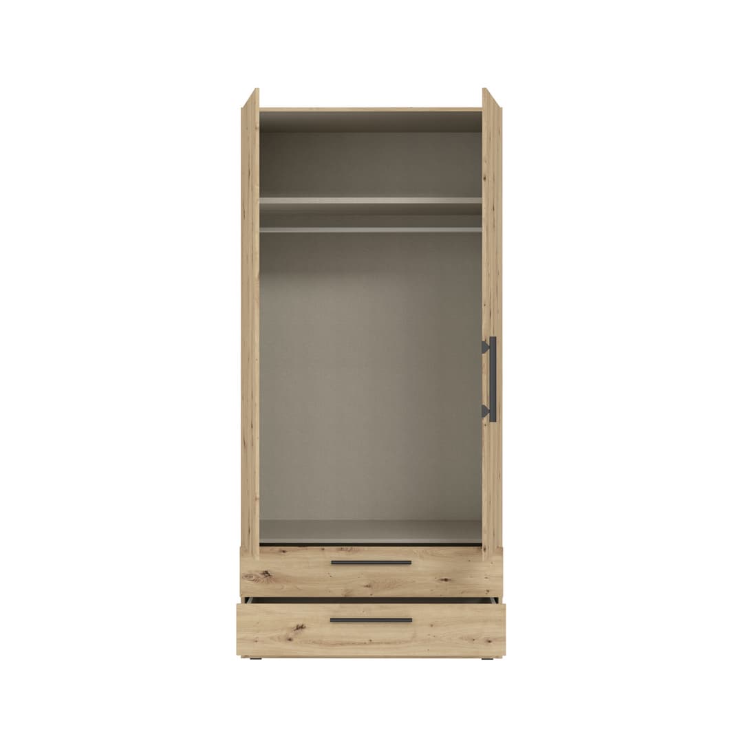Cadixo Hinged Door Wardrobe 101cm [Drawers], image 5