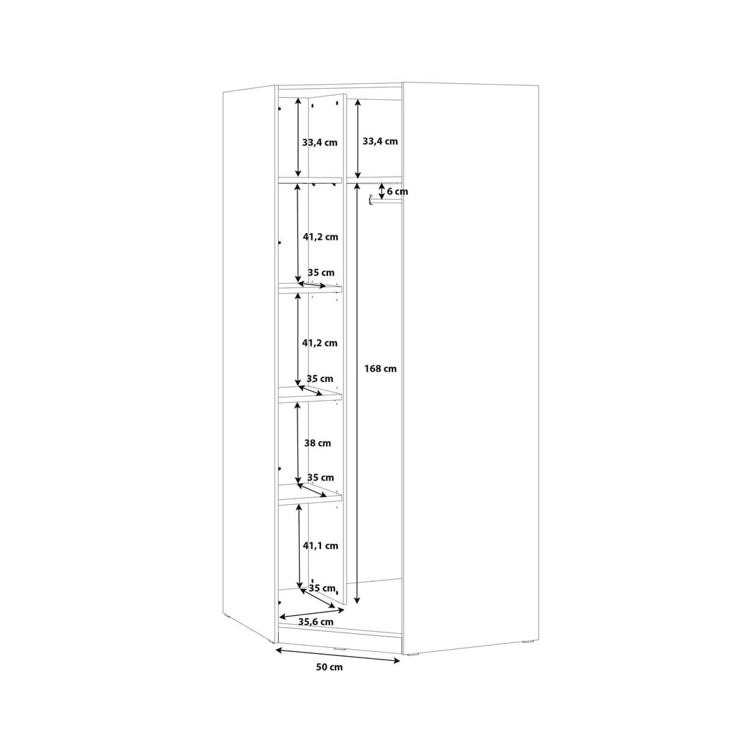 Cadixo Corner Wardrobe 94cm, image 14