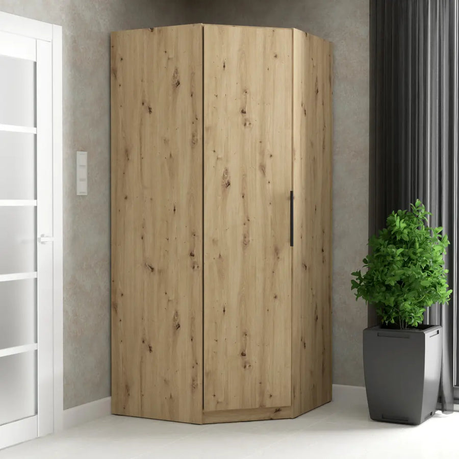 Cadixo Corner Wardrobe 94cm in Oak Artisan