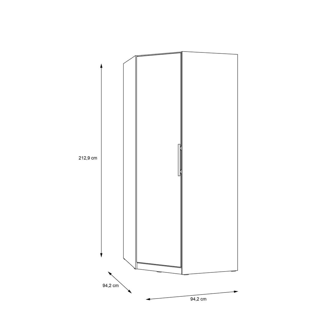 Cadixo Corner Wardrobe 94cm, image 6