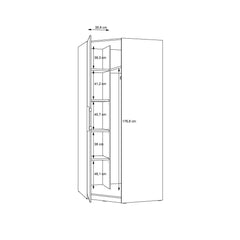Cadixo Corner Wardrobe 94cm, image 7