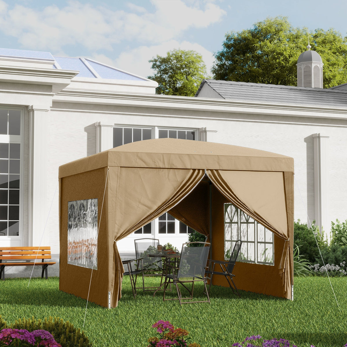 Outsunny 3 x 3(m) Pop Up Gazebo - Khaki