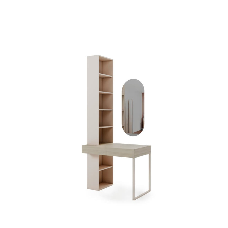 Charlie CH-32 Desk With Bookcase & Mirror 100cm in Cashmere