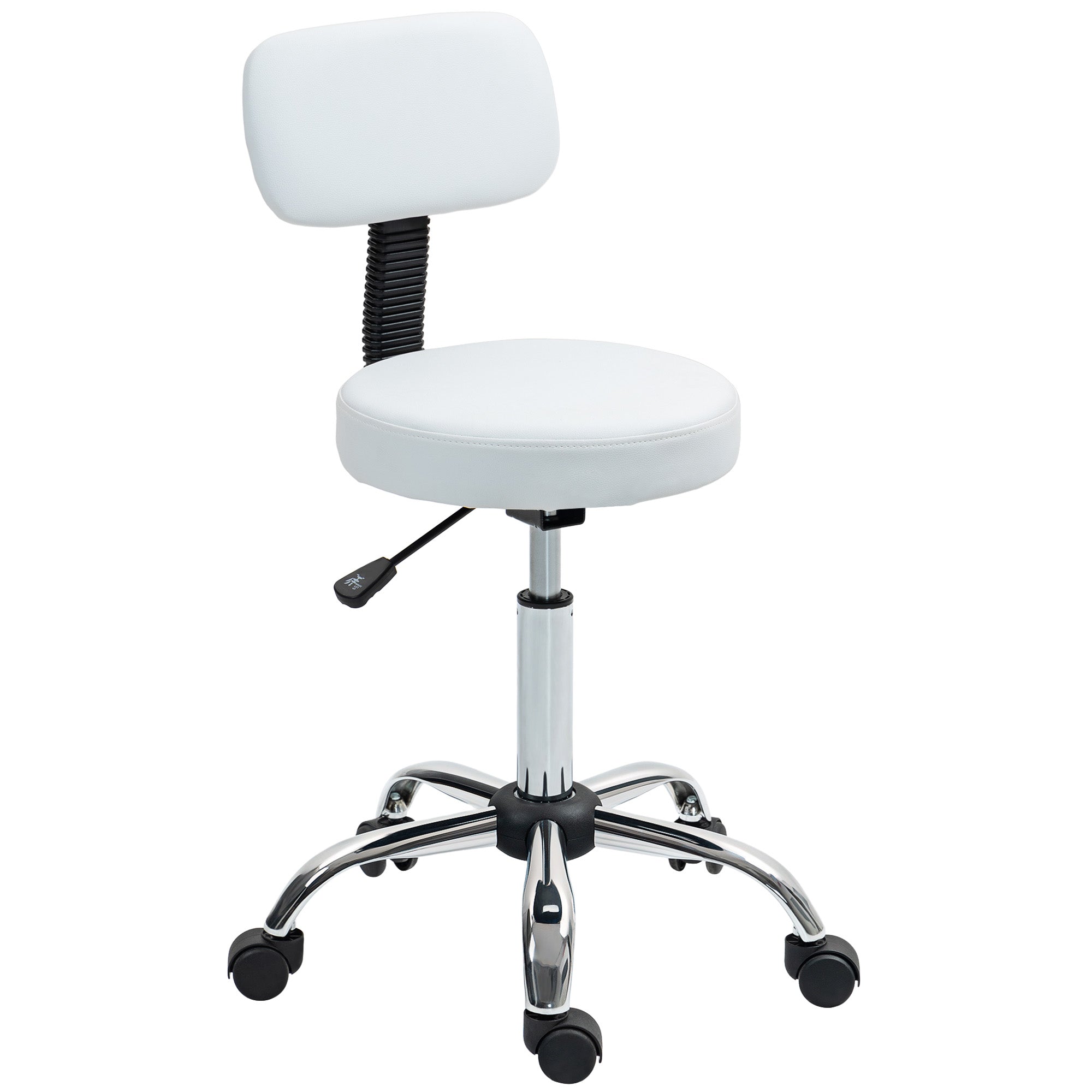 HOMCOM 360 Swivel Seat Salon Stool - White