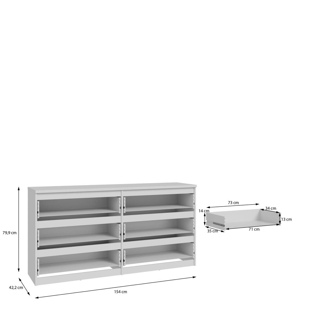 Chelsea Chest Of Drawers 154cm in White, image 7