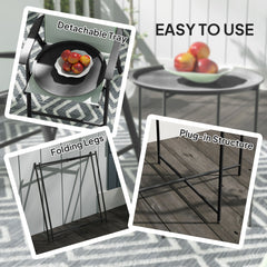 Outsunny Steel Removable Tray Top Garden Table - Black - product image 4