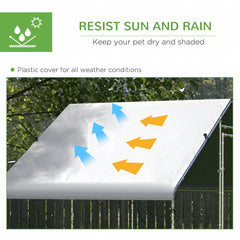PawHut Large Chicken Coop, Galvanised Walk In Chicken Coop Hen House w/ Water-Resist Cover, 3 x 1.7 x 1.9m