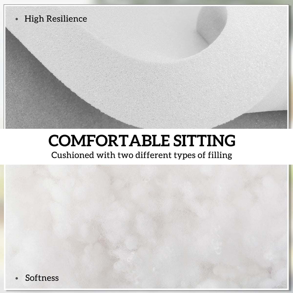 Outsunny Set of 4 Garden Seat Cushion with Ties, 42 x 42cm Replacement Dining Chair Seat Pad, Light Grey