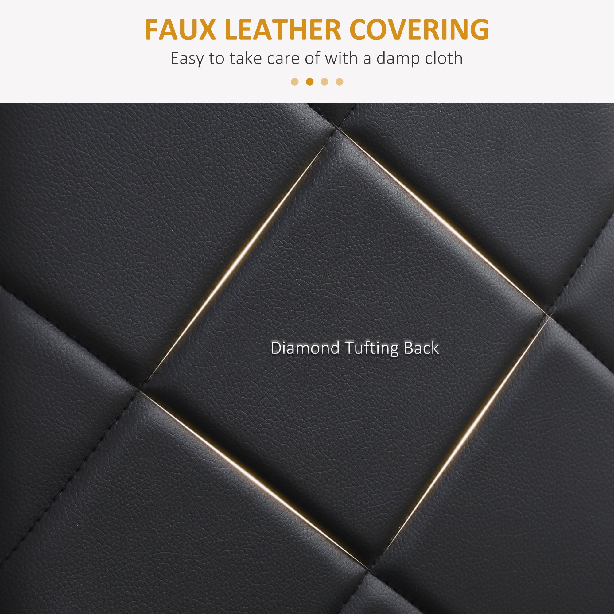 HOMCOM Set of 4 Faux Leather Dining Chairs - Black