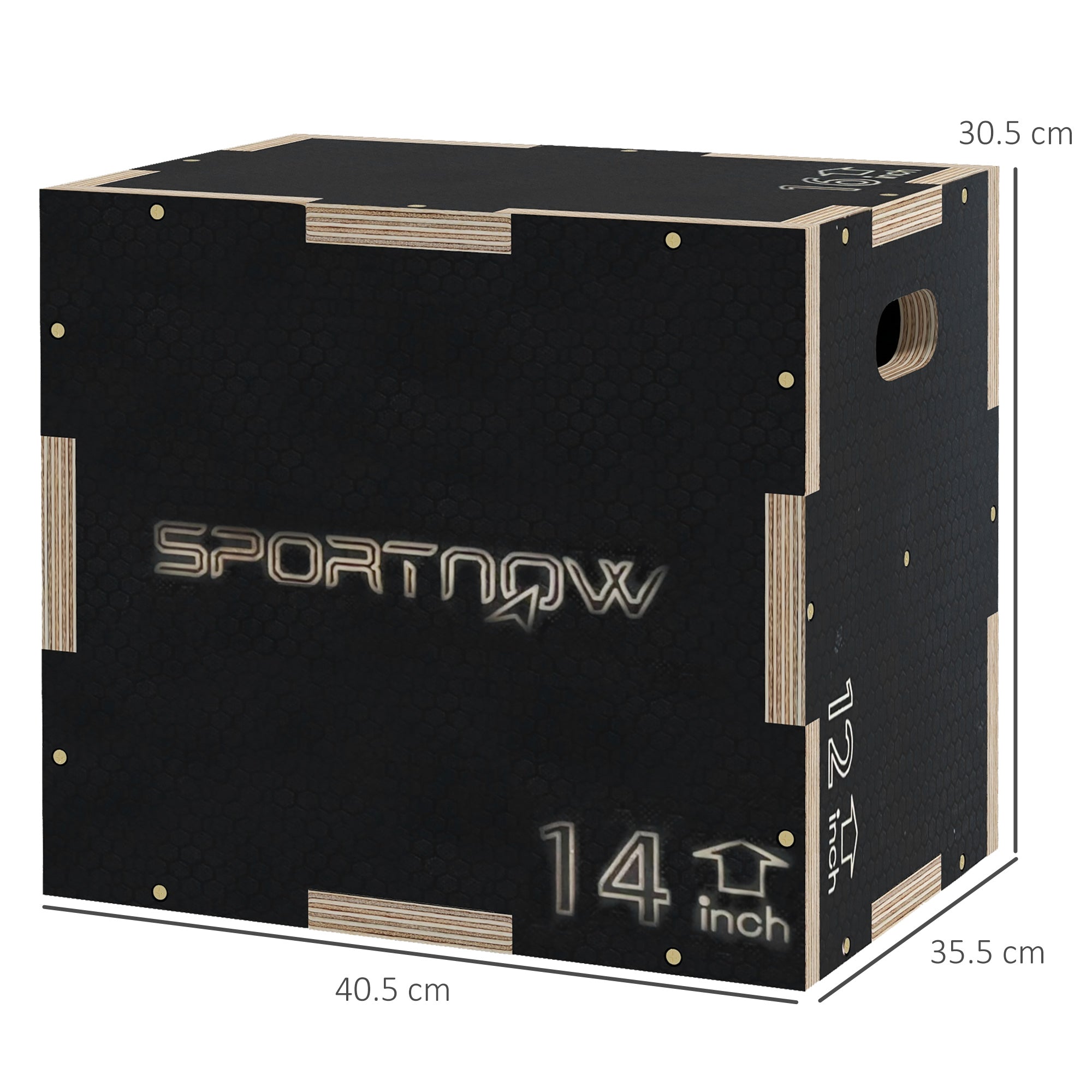SPORTNOW Multi-Faceted Jump Box, Wooden Step Up Box, for Home, Gym, Exercise, Black