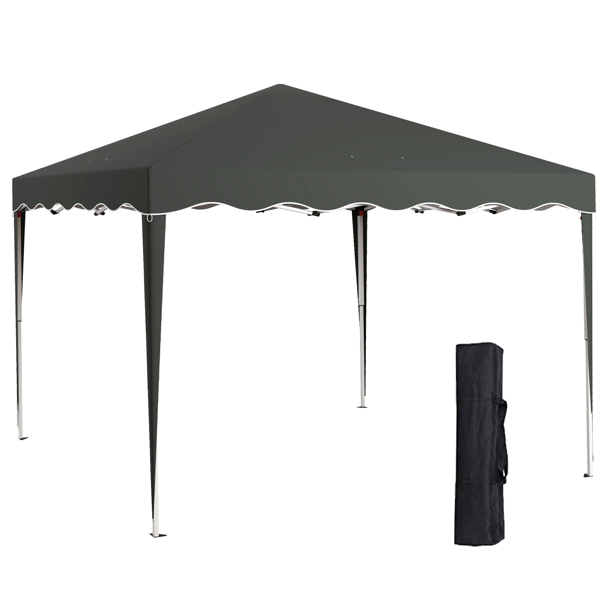 Outsunny 3 x 3cm Adjustable Height Pop-Up Gazebo, with Bag - Grey