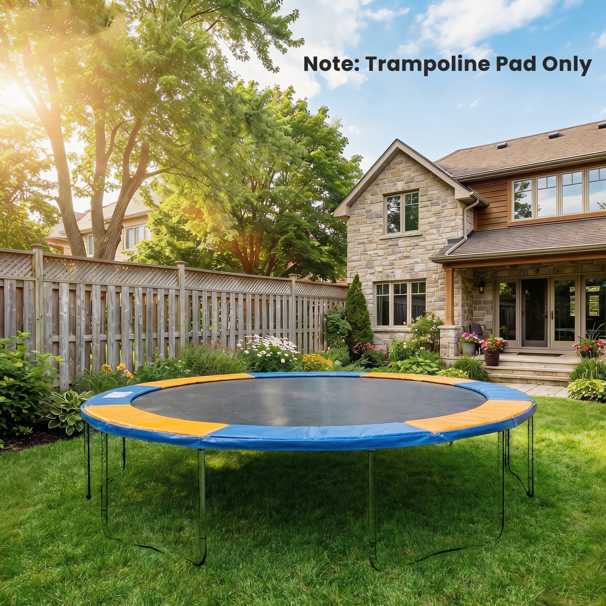 HOMCOM 8FT Trampoline Spring Cover, Plastic Trampoline Pad Replacement Safety Guard, Yellow and Blue
