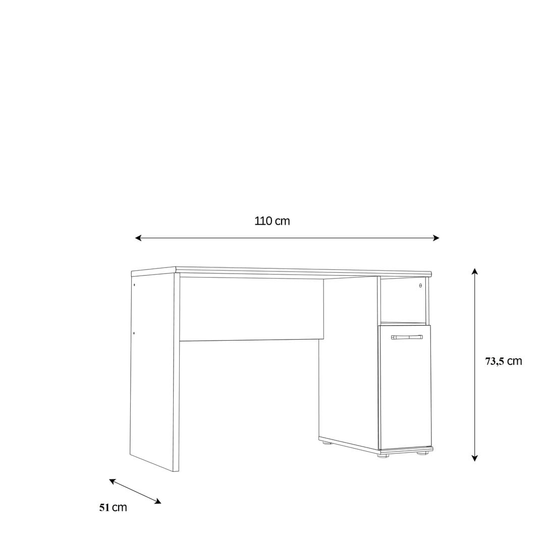 Niko Desk 110cm in Oak Artisan, image 6