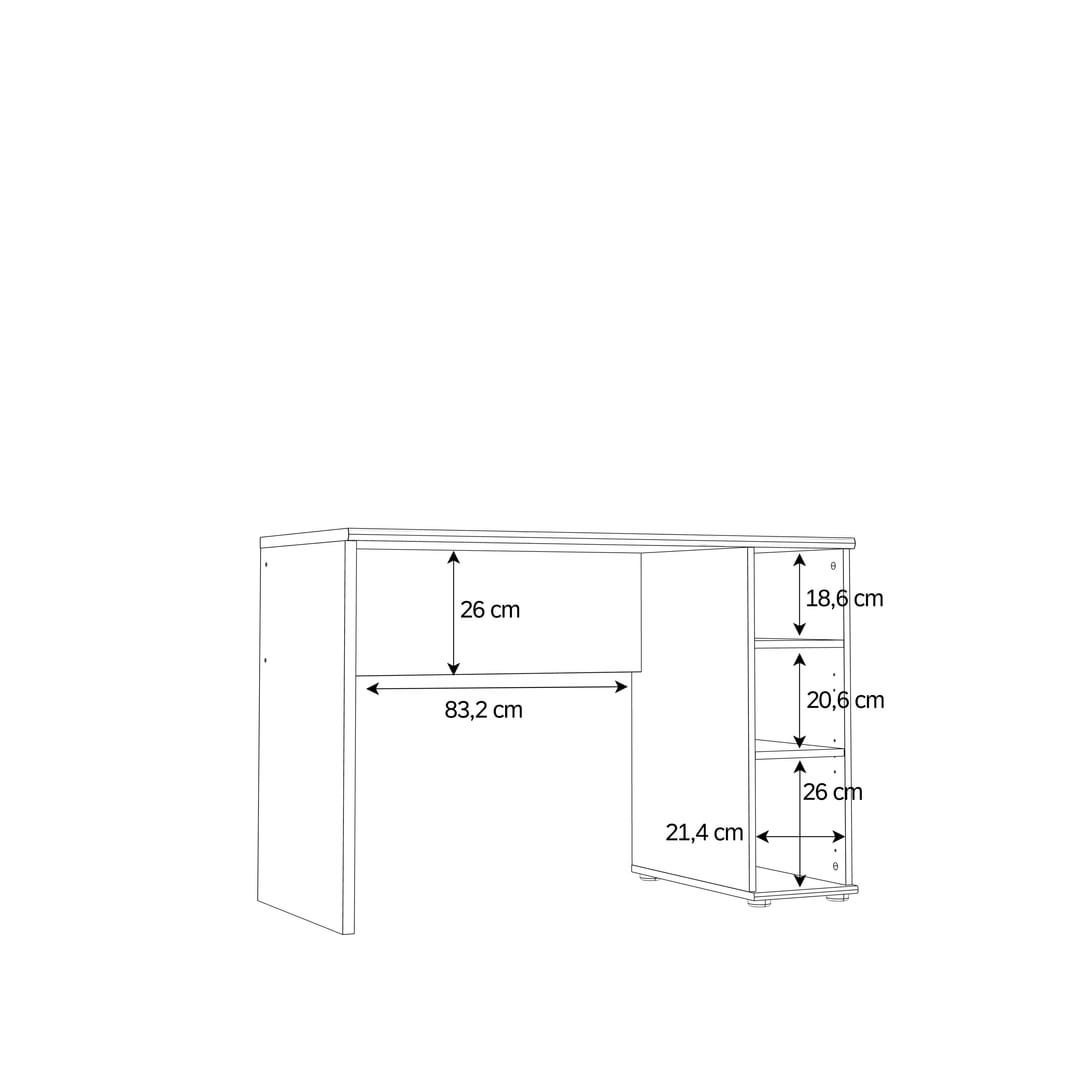Niko Desk 110cm in Oak Artisan, image 7