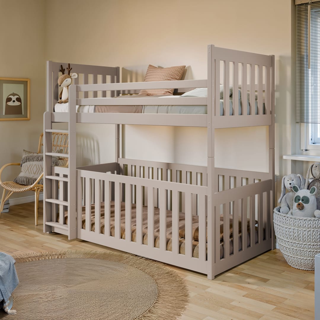 Wooden Bunk Bed Cris with Cot Bed