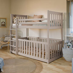 Wooden Bunk Bed Cris with Cot Bed