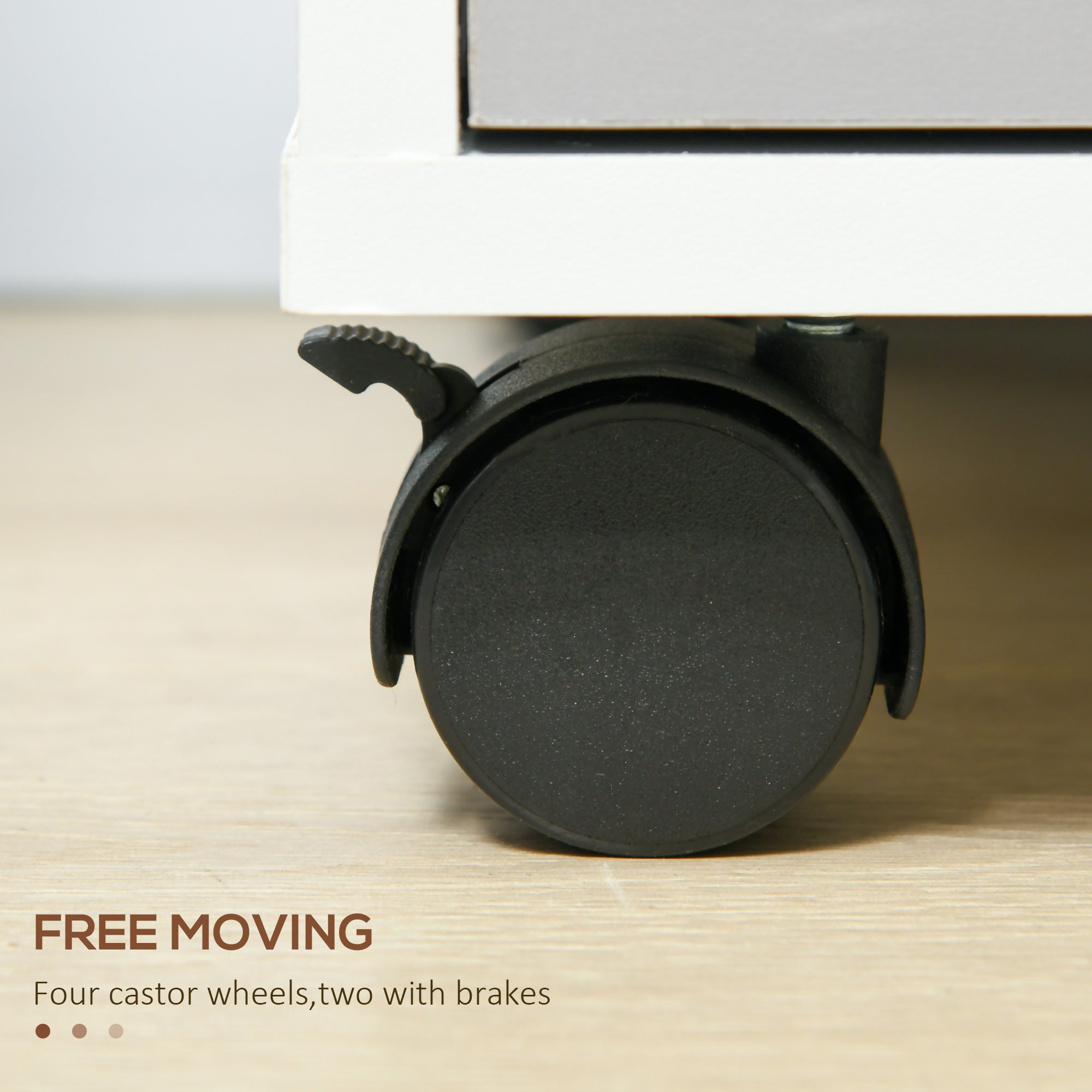 HOMCOM Three-Drawer Locking Filing Cabinet - Grey/White